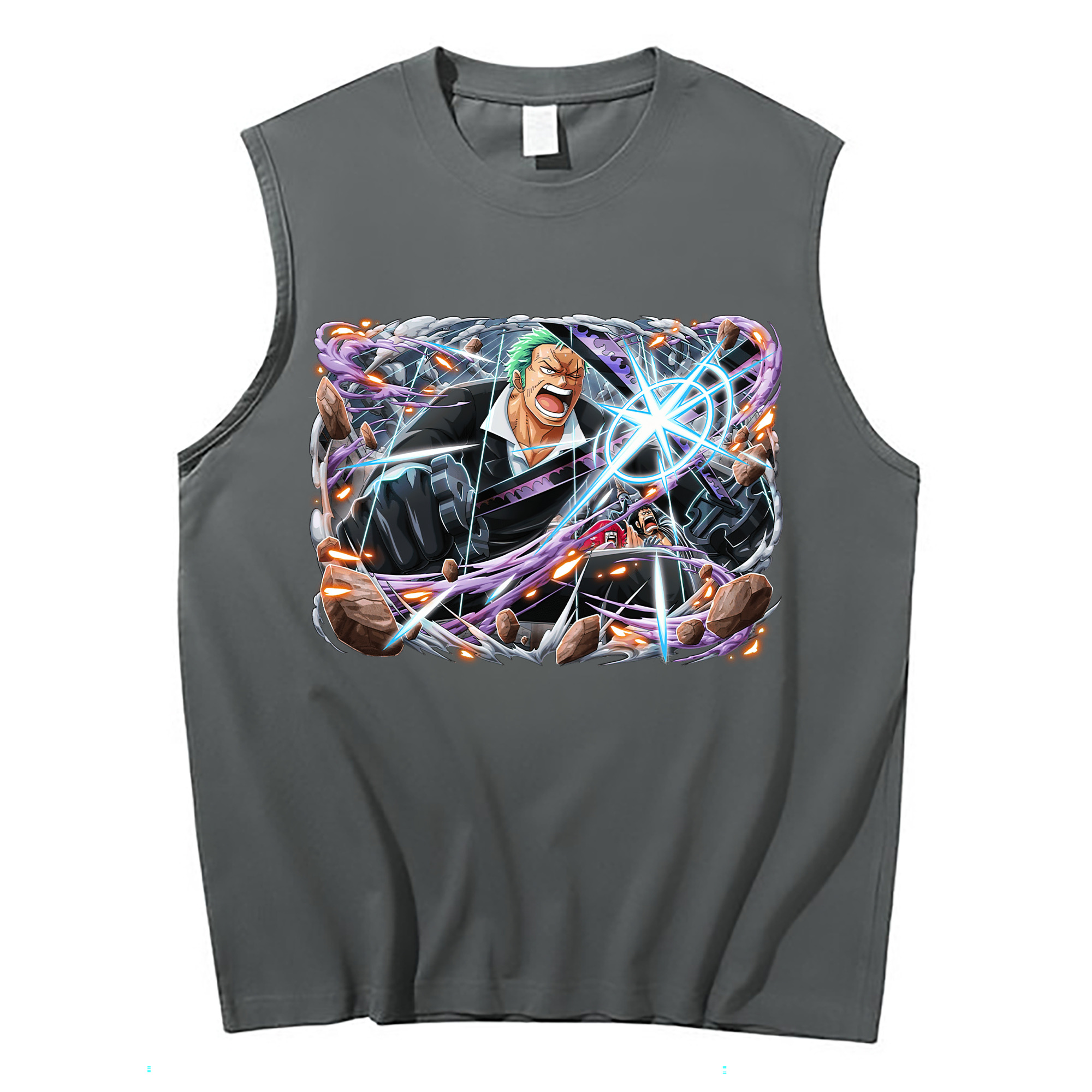 ワンピース ロロノア・ゾロ ONE PIECE Roronoa Zoro コットン100％タンクトップ（フロントプリント）